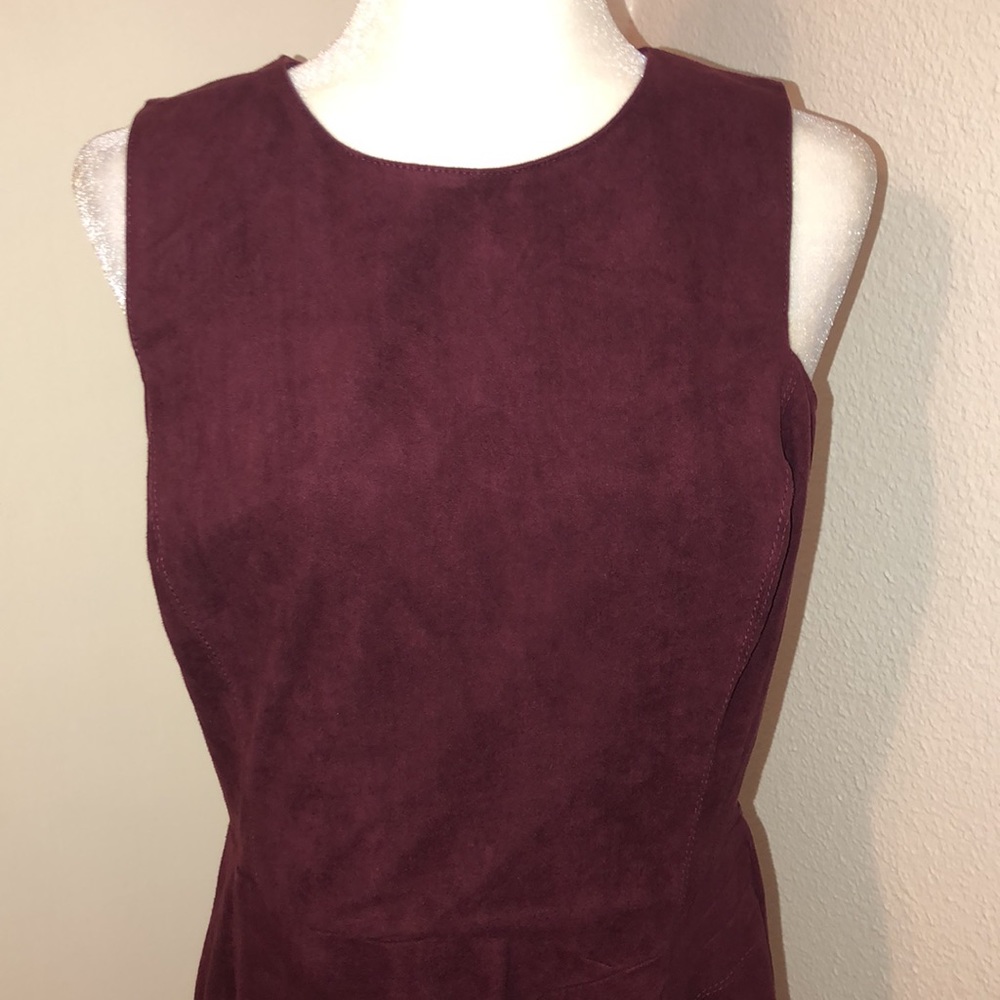 LAUREN RALPH LAUREN Sz 12 Wildberry Rouge/Red Faux SUEDE SLEEVELESS DRESS! BNEW!